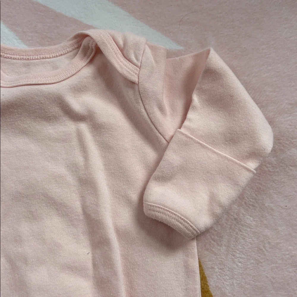 Tiny Kind Organic Cotton Knotted Gown - Pink - Size 0 to 3 months